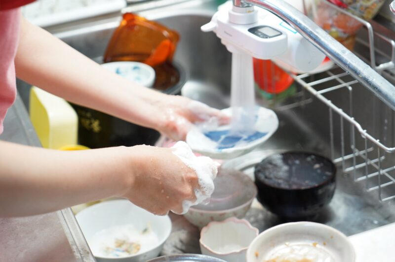 食べ終わって食器を洗う手間